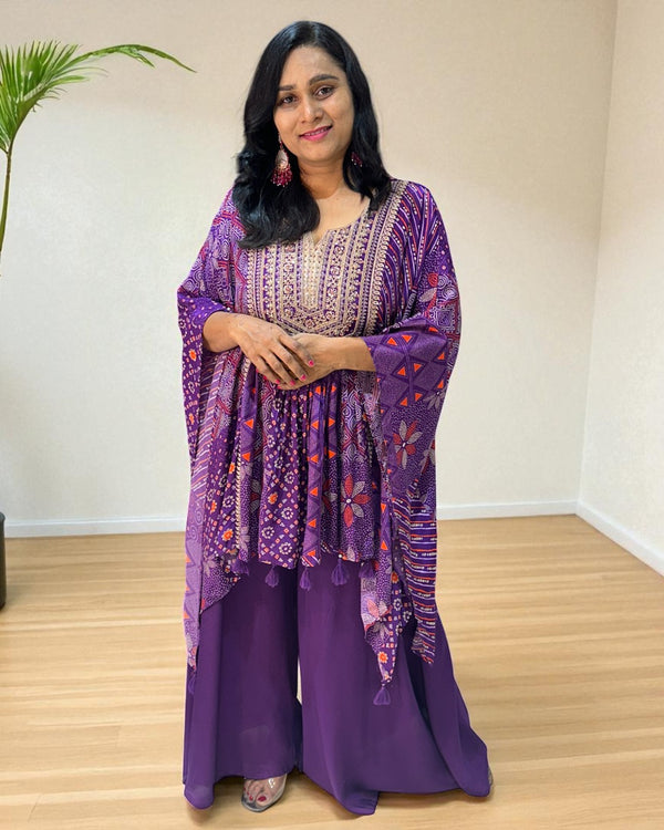 Purple Misha Crepe Kaftan Co-ord