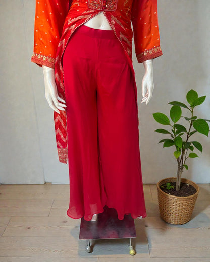 Orange Taruni Ombre Banrasi Anarkali suit set - Set of 3