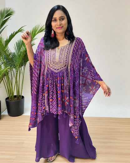 Purple Misha Crepe Kaftan Co-ord