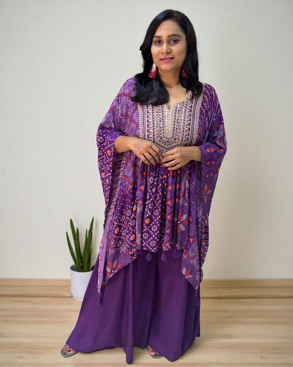 Purple Misha Crepe Kaftan Co-ord