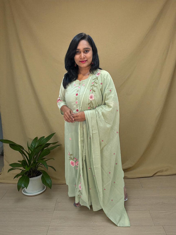 Mint green Mira Mul cotton A line suit set