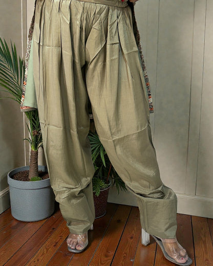 Black Brinda Crepe silk Farshi Salwar - Set of 3