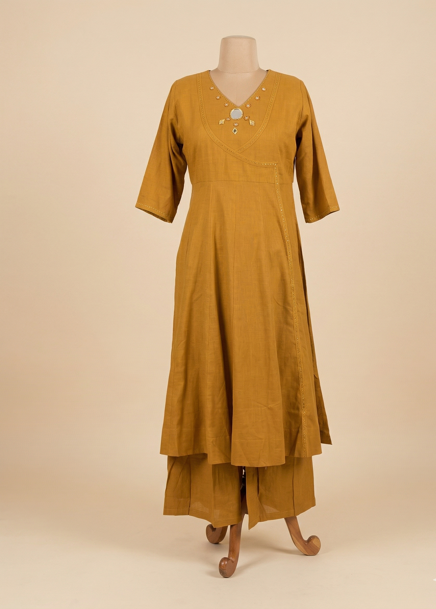 Mustard Ami Flex cotton Anarkali Kurta set