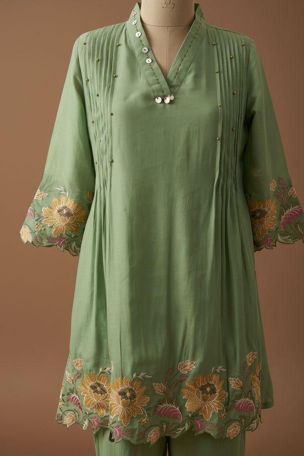Comfortable green casual co-ord set outfit
