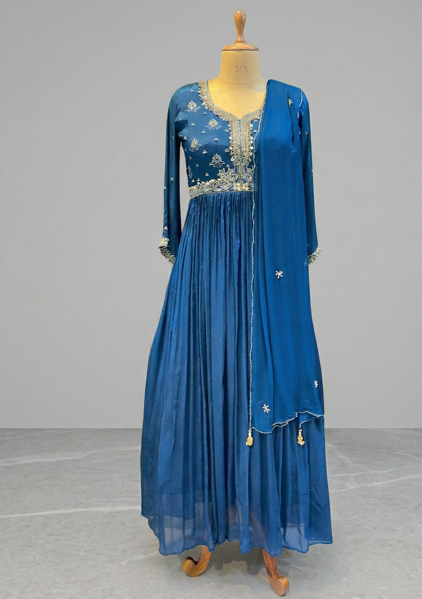 Peacock Blue Usha Gown